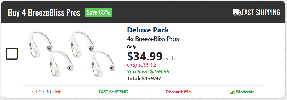 Breeze Bliss Pro offer price 